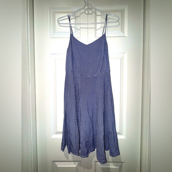 Old Navy Blue Gingham cami Women's swing Dress. Size Medium. EUC - Picture 1 of 12